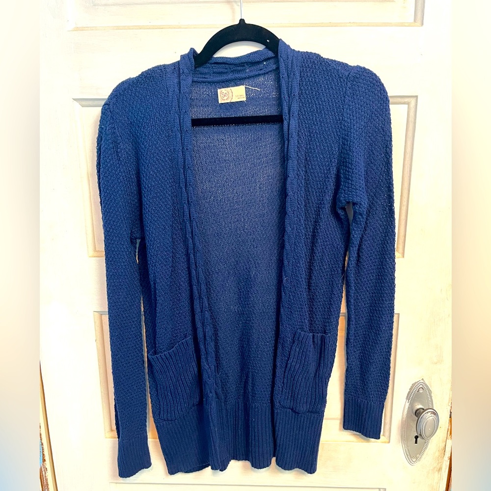 Dark blue knit cardigan